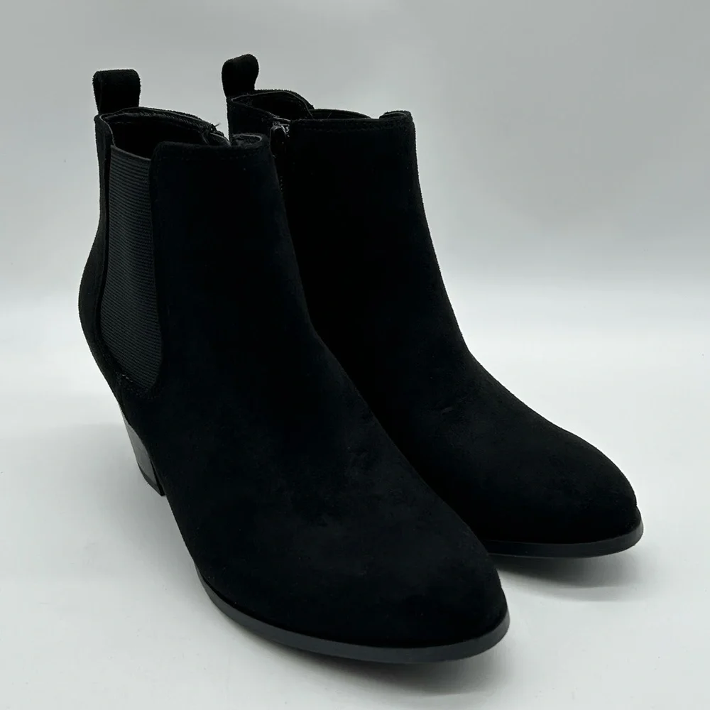 DV by Dolce Vita Collyns Black Faux Suede Ankle Booties Size 10 New With Box - Picture 4 of 12